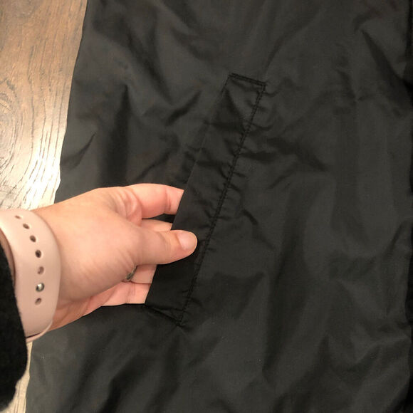 Fox Fam Size Small Black Nylon Snap Front Jacket Windbreaker - Picture 7 of 10